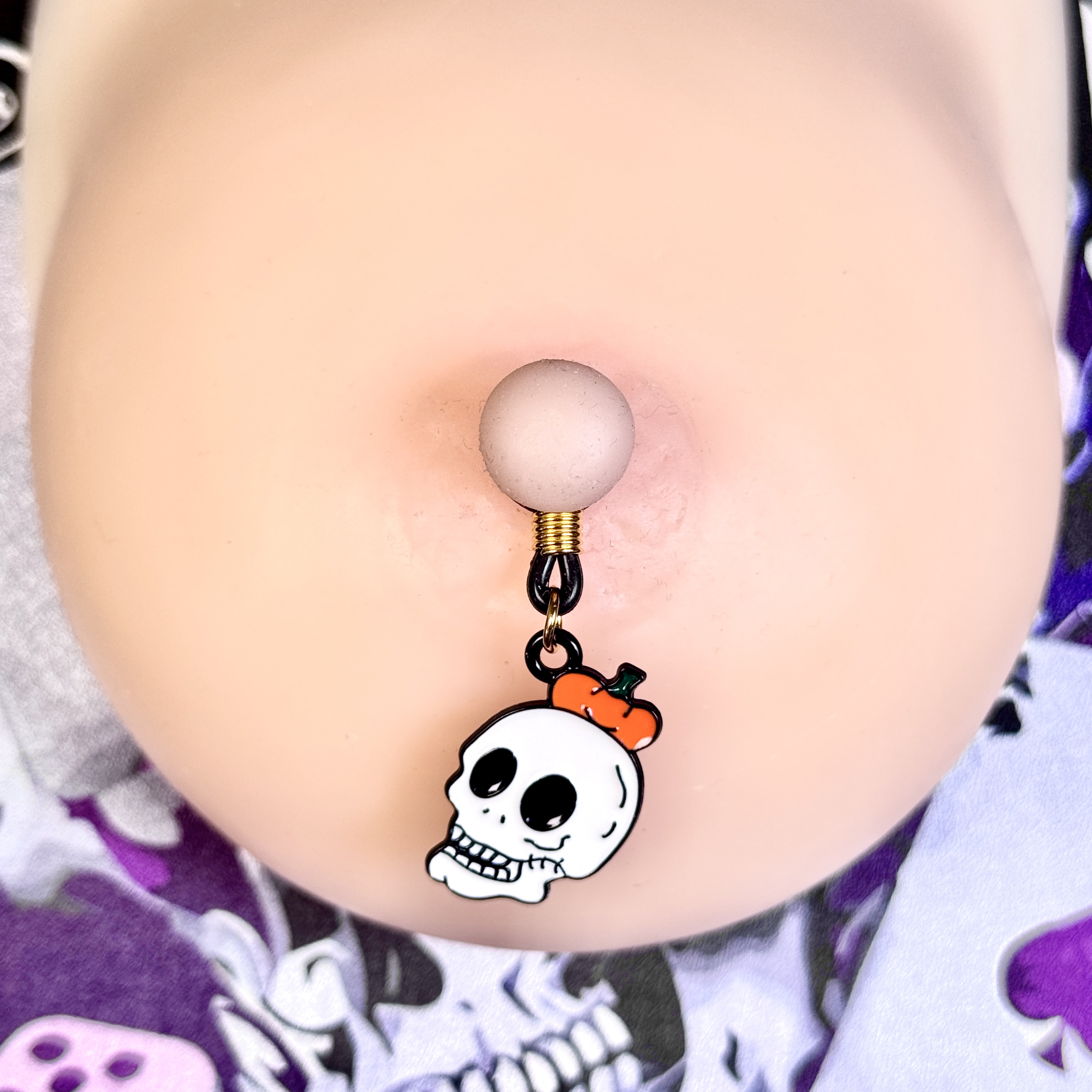 Pumpkin Skull Halloween Non-Piercing Nipple Jewelry