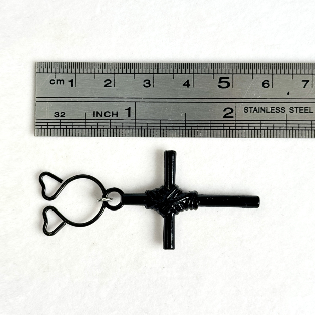 Midnight Cross Charm Clip