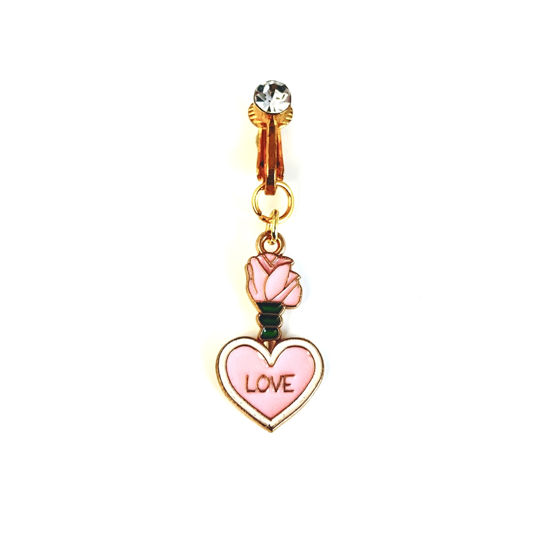 Rose Love Charm Faux Navel Ring