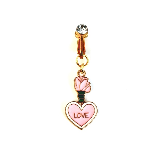 Rose Love Charm Faux Navel Ring