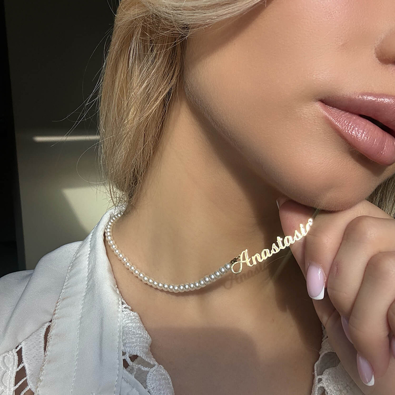 Name DIY Pearl Chain Jewelry-Thyye