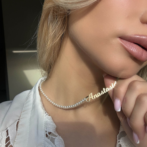 Name DIY Pearl Chain Jewelry-Thyye