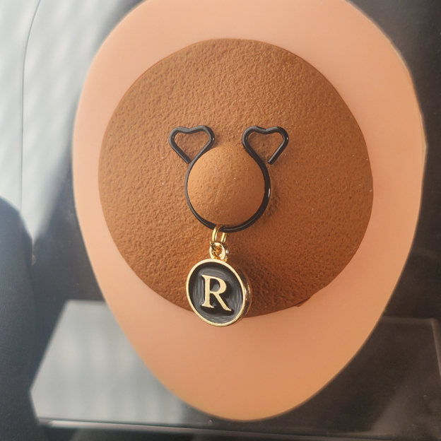 Custom round letter nipple clamps-Thyye