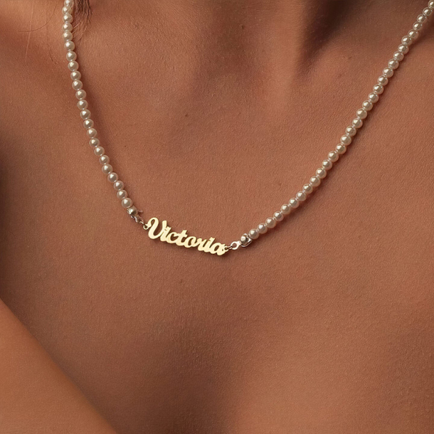 Name DIY Pearl Chain Jewelry-Thyye
