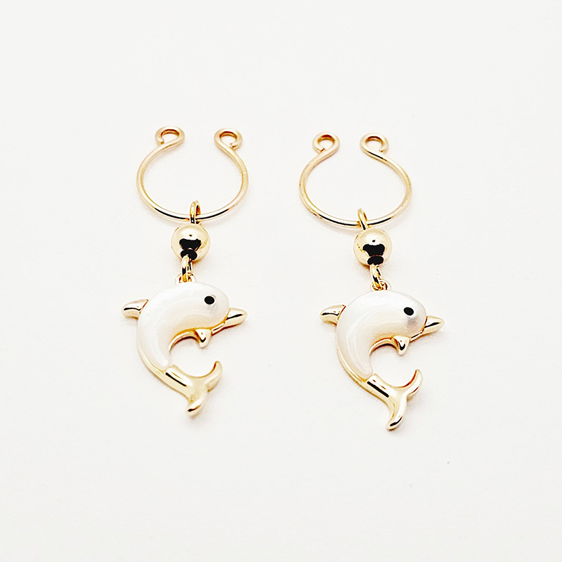Dolphin non-piercing nipple ring-Thyye