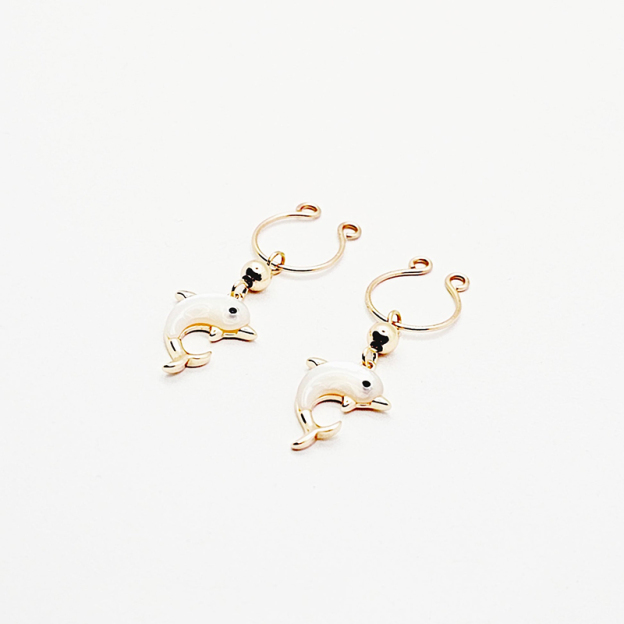 Dolphin non-piercing nipple ring-Thyye