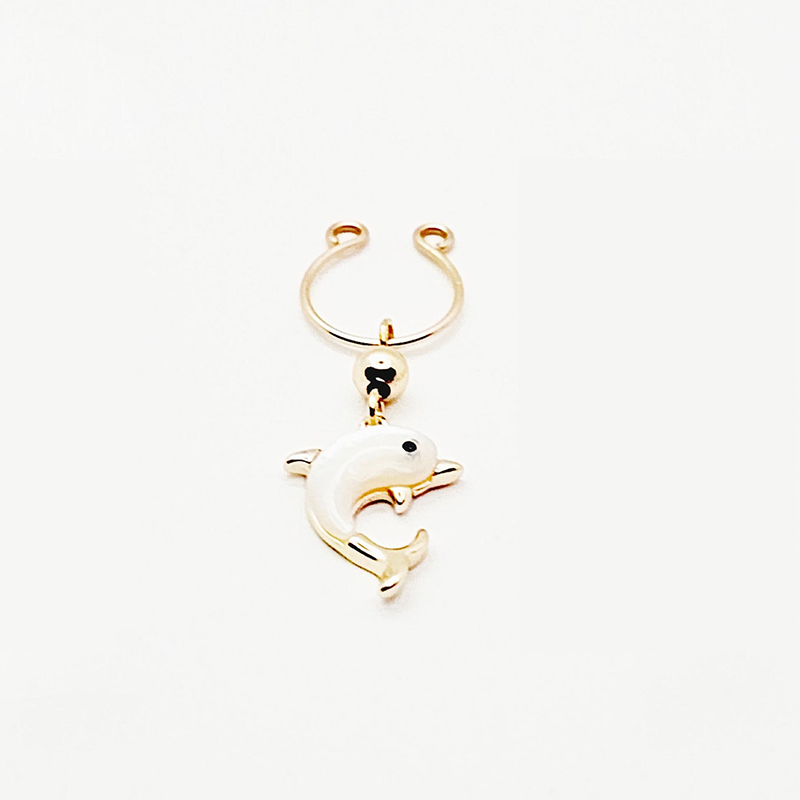 Dolphin non-piercing nipple ring-Thyye