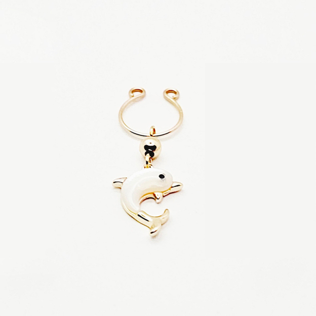 Dolphin non-piercing nipple ring-Thyye
