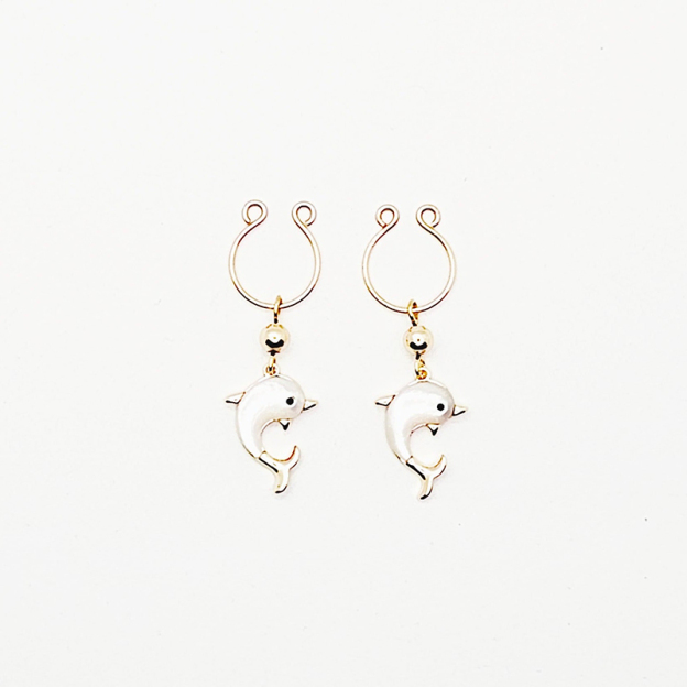 Dolphin non-piercing nipple ring-Thyye