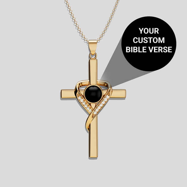 Projection necklace heart-shaped cross clavicle chain-Thyye