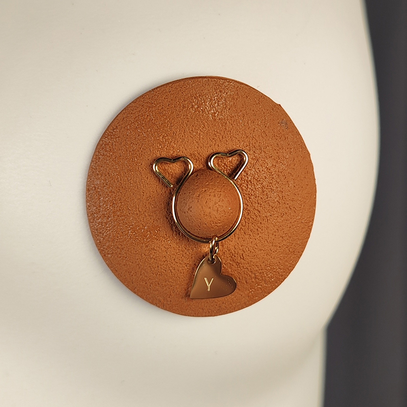 18K gold custom letter nipple clamp-Thyye