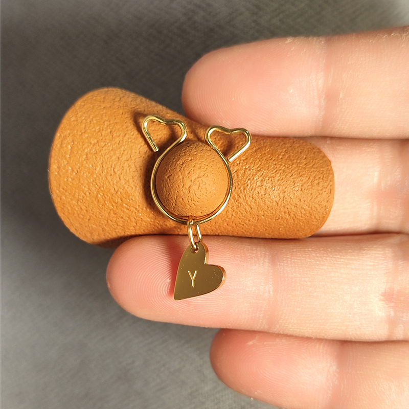 18K gold custom letter nipple clamp-Thyye