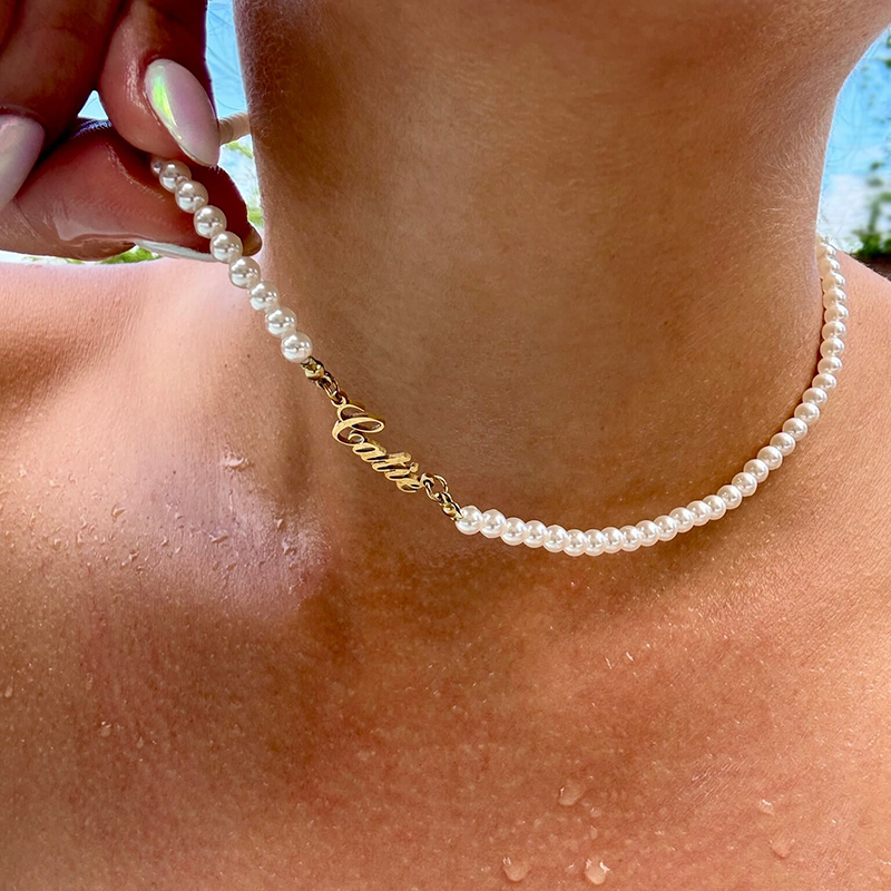 Name DIY Pearl Chain Jewelry-Thyye