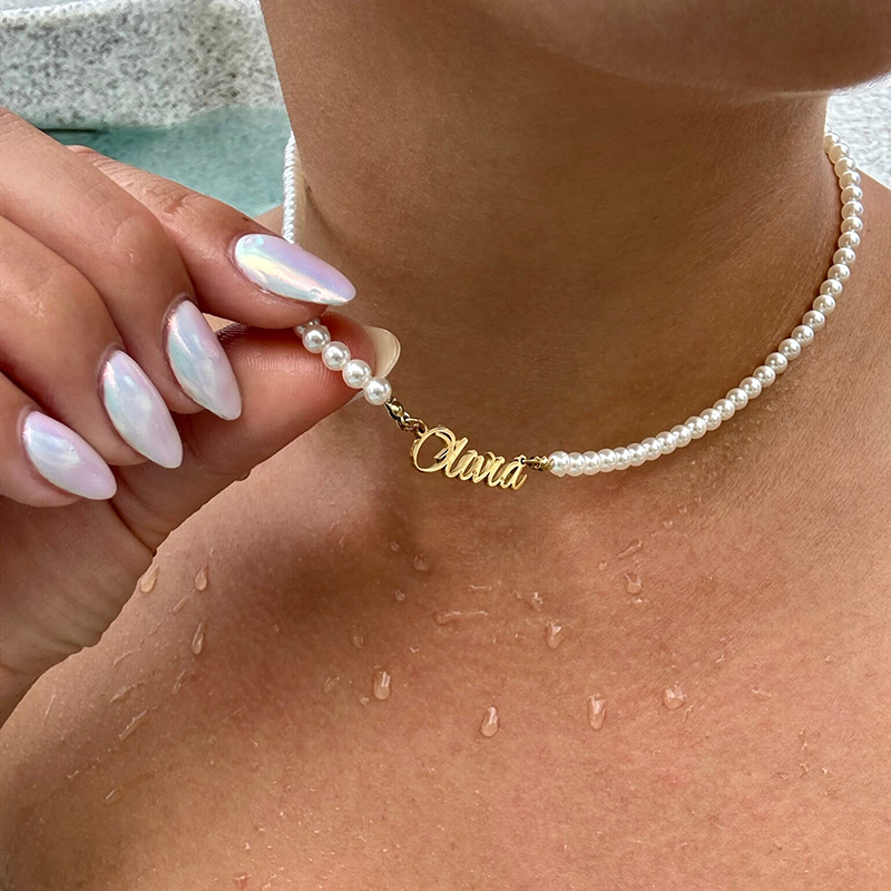 Name DIY Pearl Chain Jewelry-Thyye