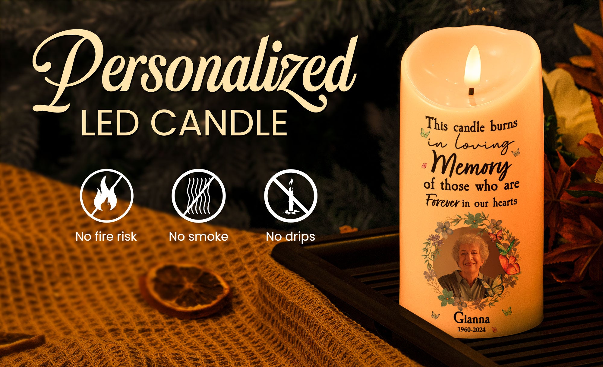 Led Candle No Fire Risks No Smoke No Drips