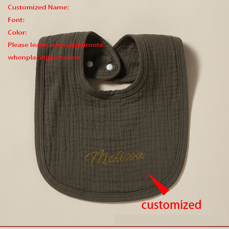 Customized newborn baby cotton gauze bib
