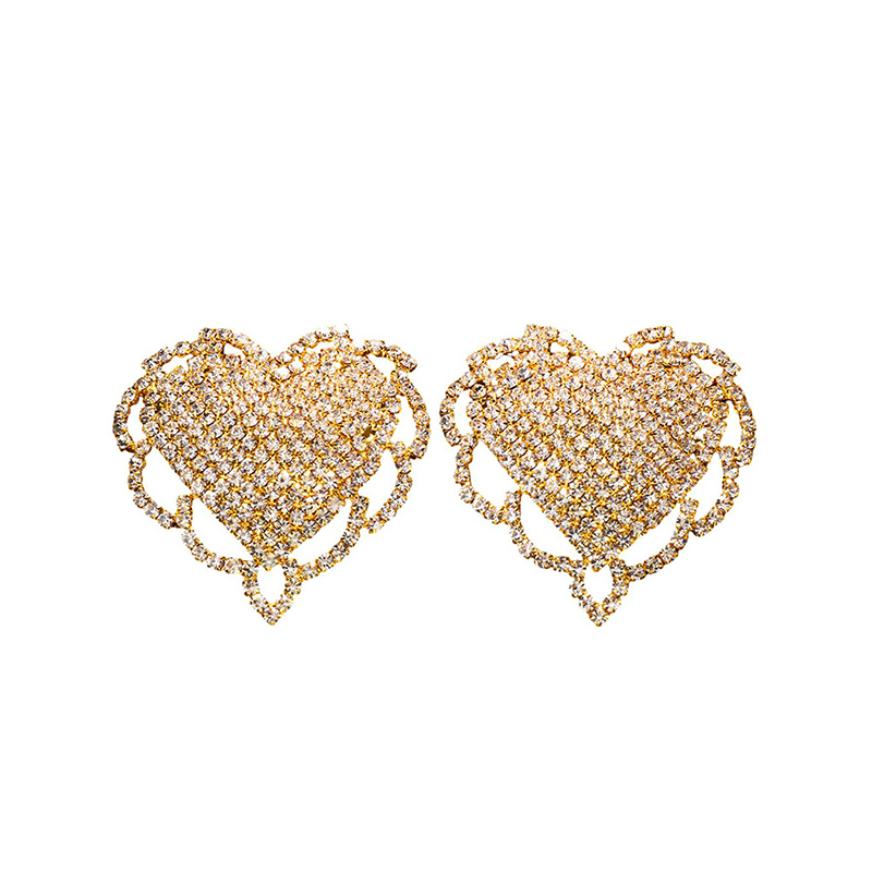 Love breast stickers female sexy rhinestone nipple stickers-Thyye