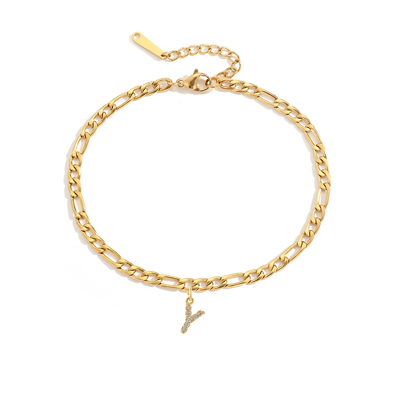 Gold and silver Figaro anklet-Thyye