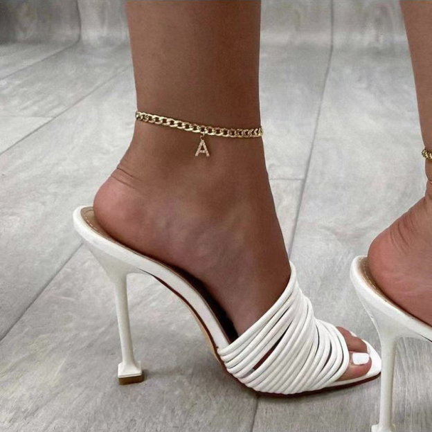 Gold and silver Figaro anklet-Thyye