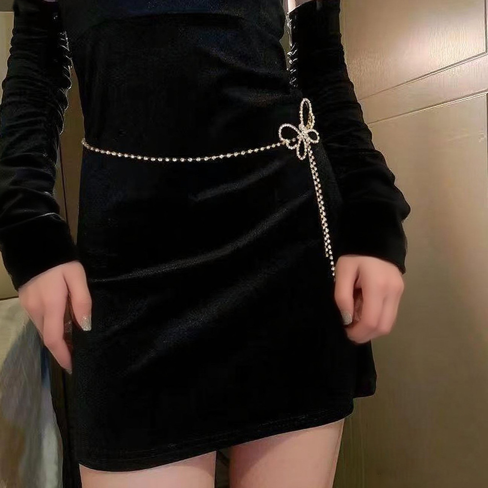 Crystal Bow Lariat Chain