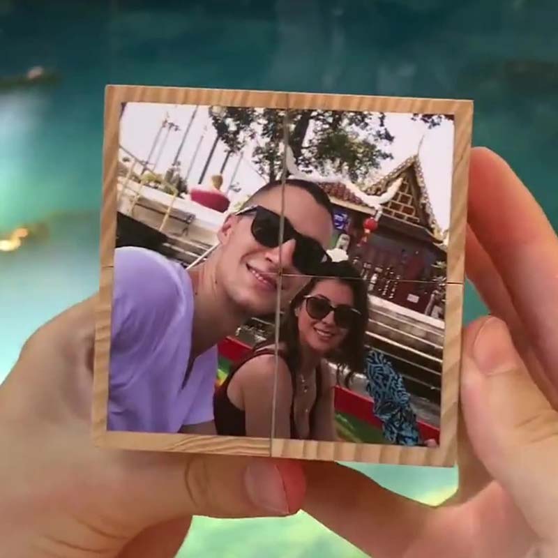 Personalized Solid Wood Block Photo Memorial Birthday Gift-Thyye