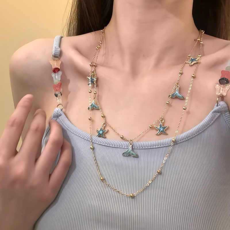 Double-layer star tassel waist chain