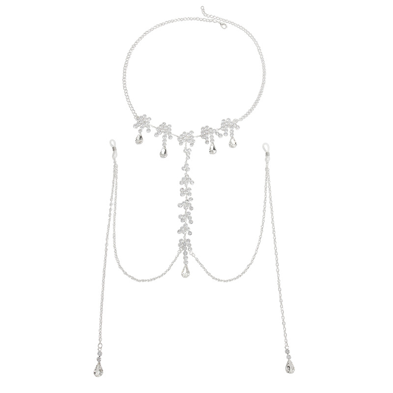 Silver Blossom Drop Torso Chain