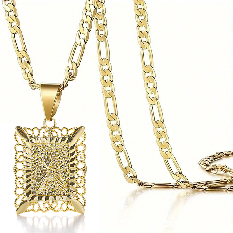 Customized Initial Square Pendant Necklace-Thyye