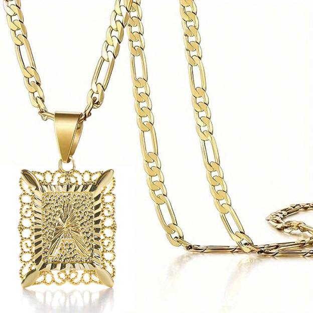 Customized Initial Square Pendant Necklace-Thyye