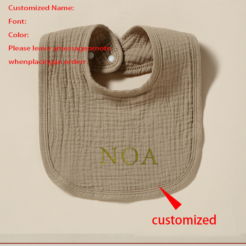 Customized newborn baby cotton gauze bib