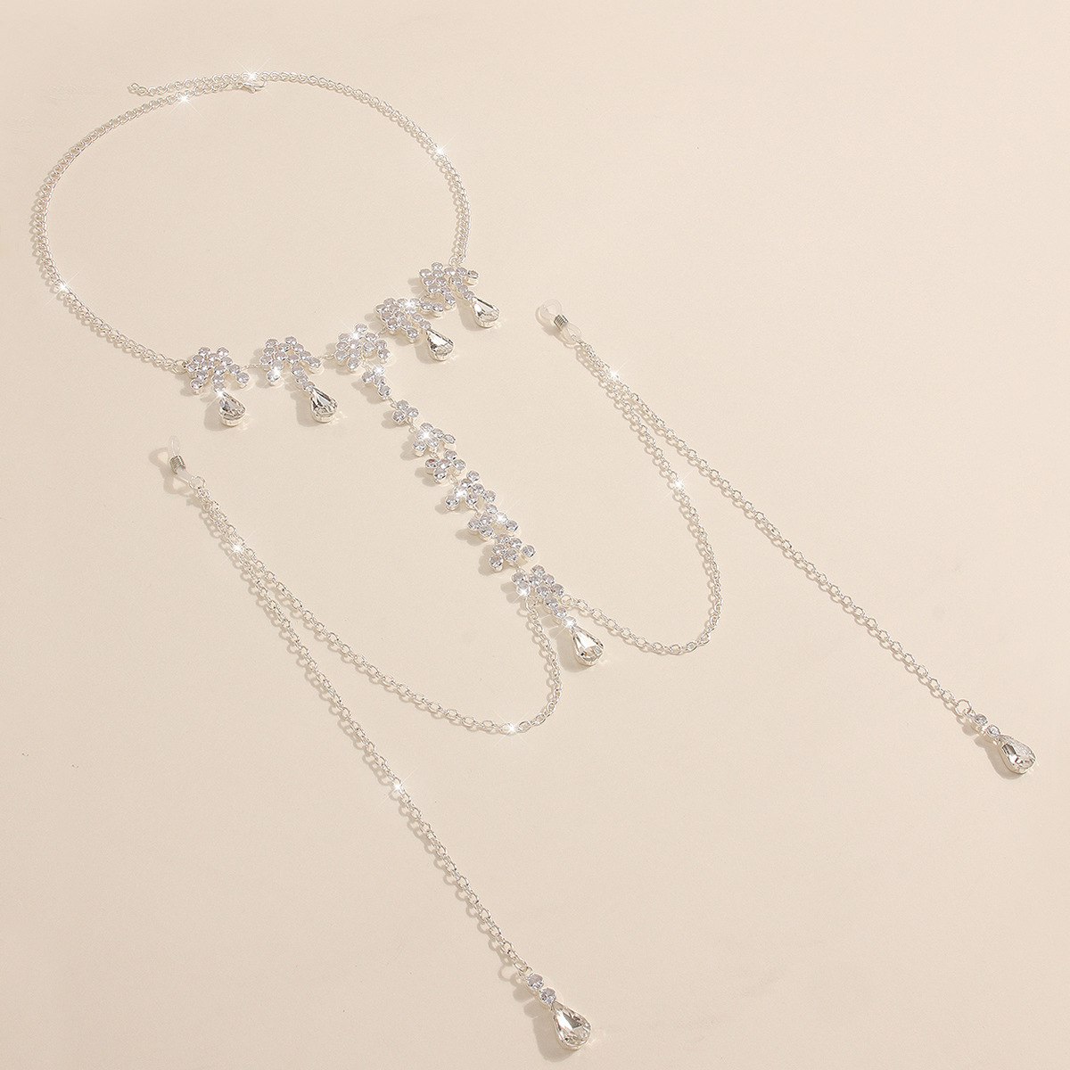 Silver Blossom Drop Torso Chain