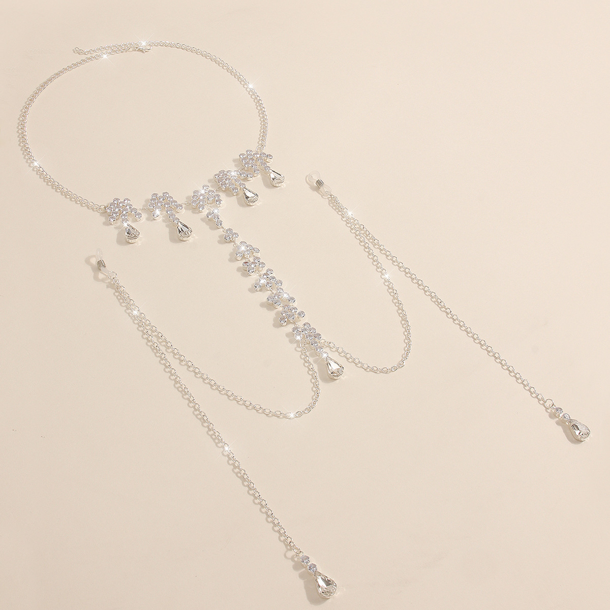 Silver Blossom Drop Torso Chain