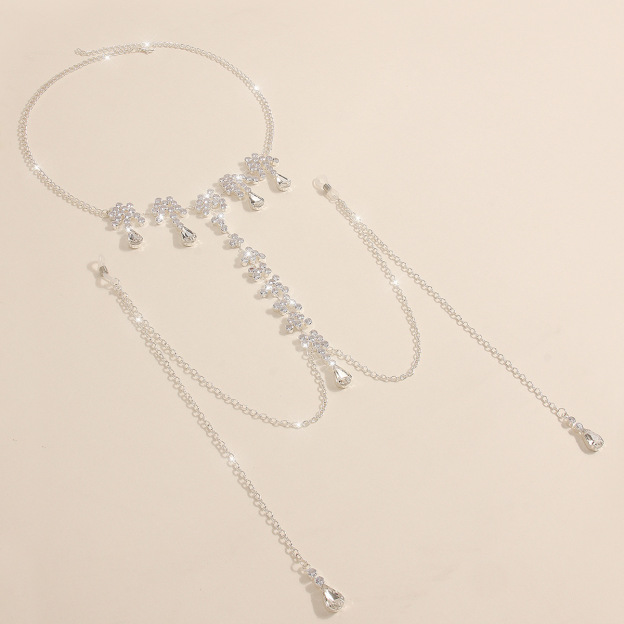 Silver Blossom Drop Torso Chain