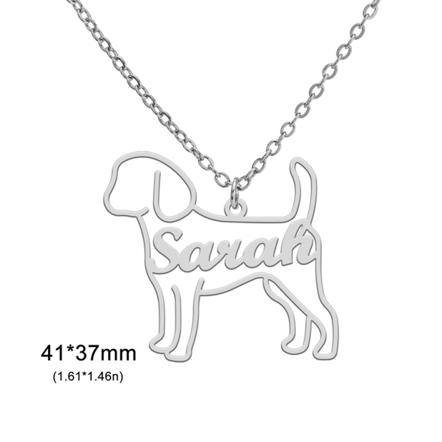 Dog Silhouette - Personalized Necklace-Thyye