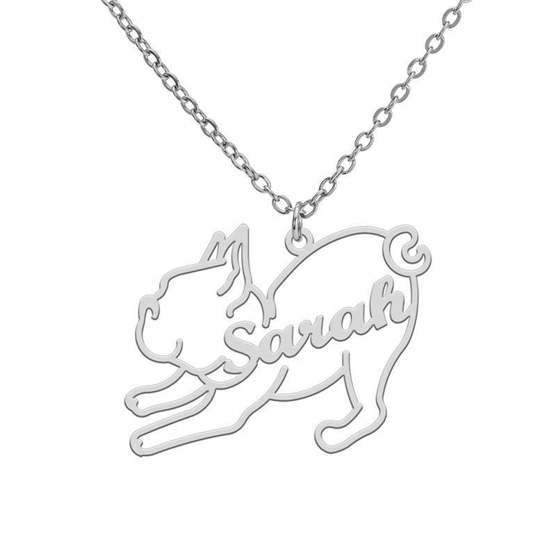 Dog Silhouette - Personalized Necklace-Thyye