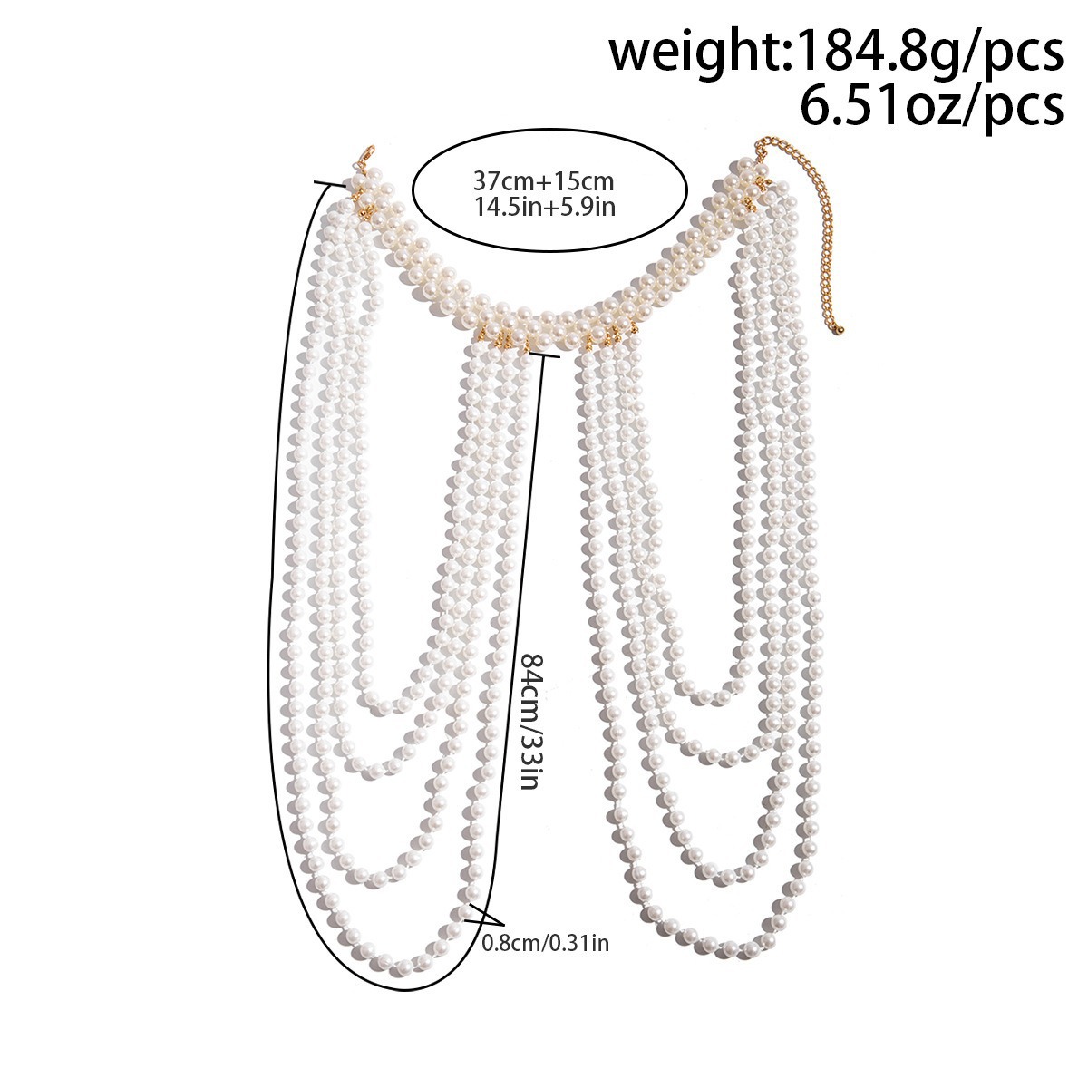 Pearl tassel shoulder chain
