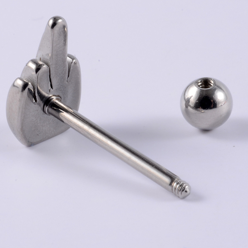 Middle finger tongue ring-Thyye