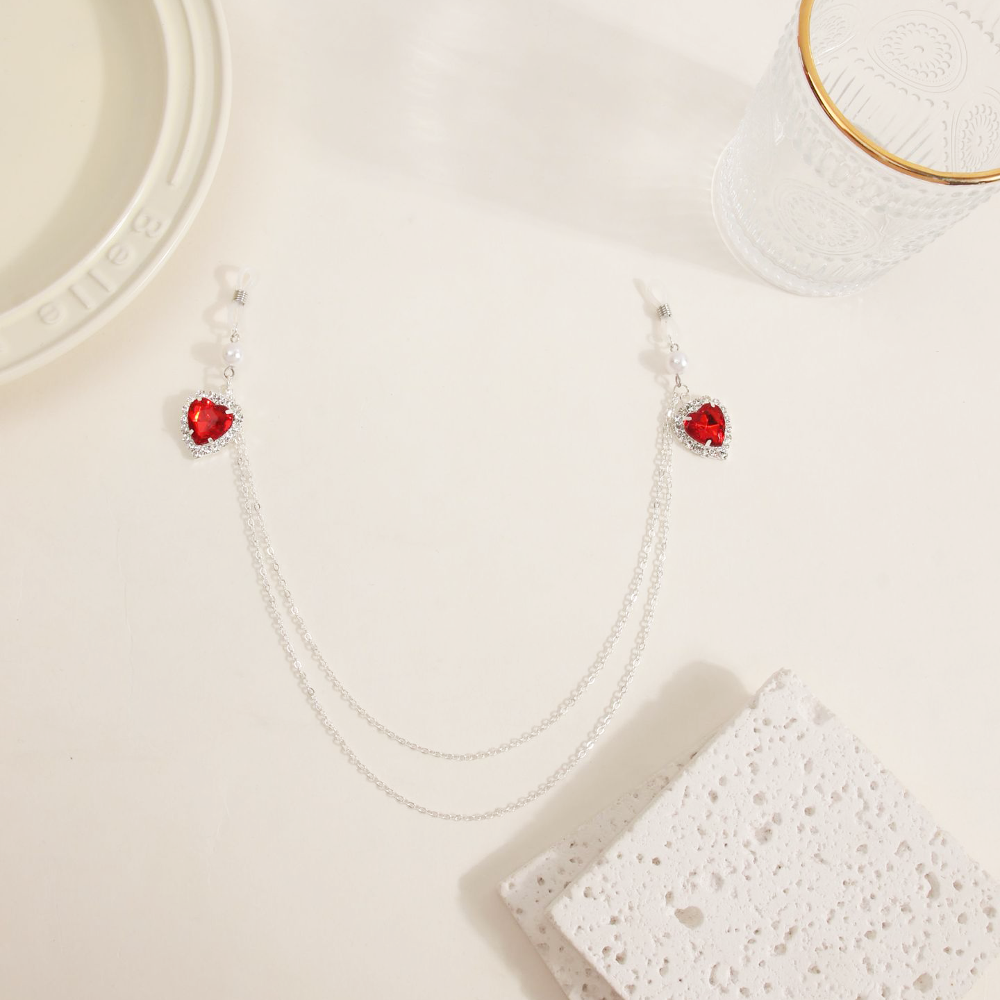 Crimson Heart Crystal Torso Chain