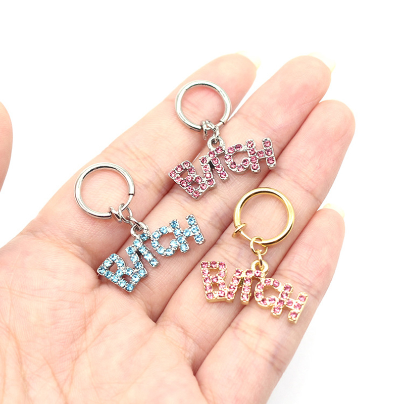 Shining diamond letter navel ring without hole-Thyye