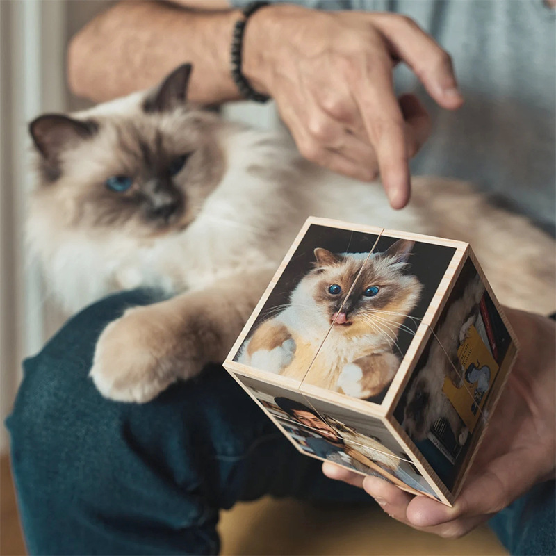 Personalized Solid Wood Block Photo Memorial Birthday Gift-Thyye