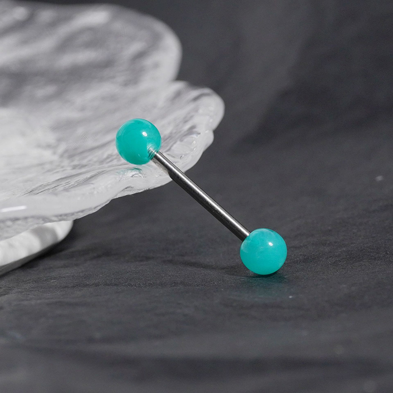 Acrylic tongue studs two-color ball tongue decoration-Thyye