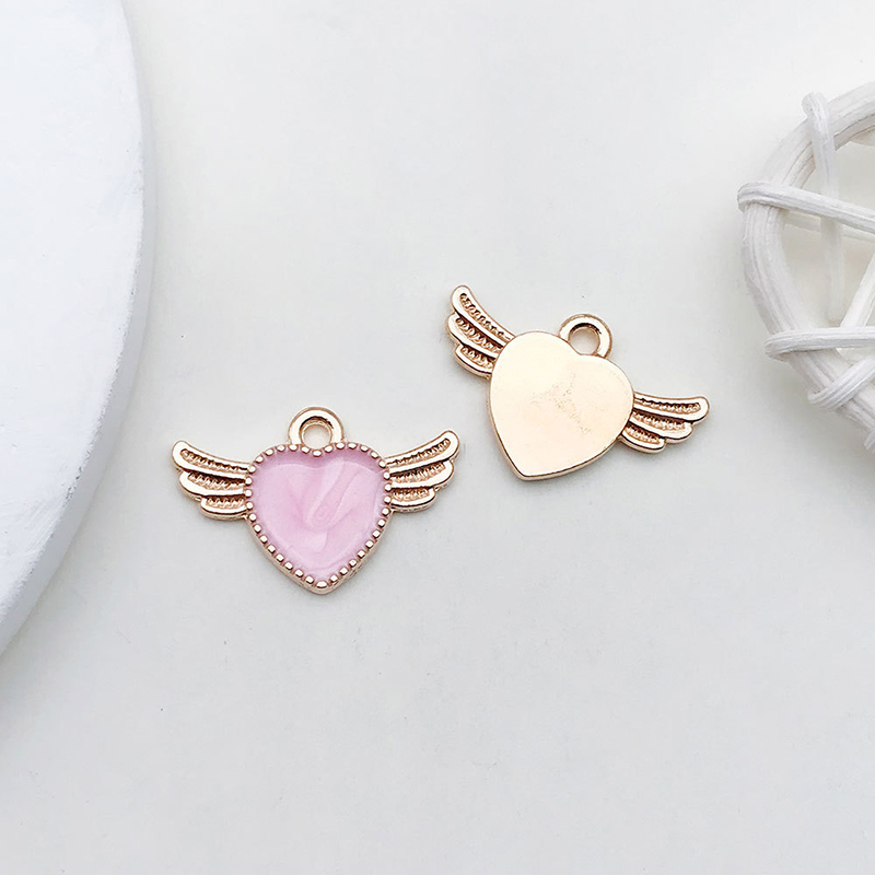 Wings peach heart shaped nipple clamps-Thyye