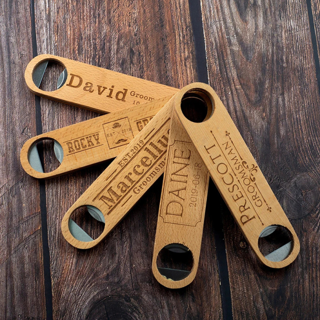 Stainless steel beer bottle opener with wooden handle-Thyye