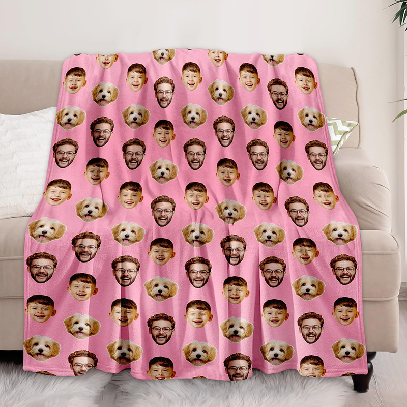 Face pattern blanket-Thyye