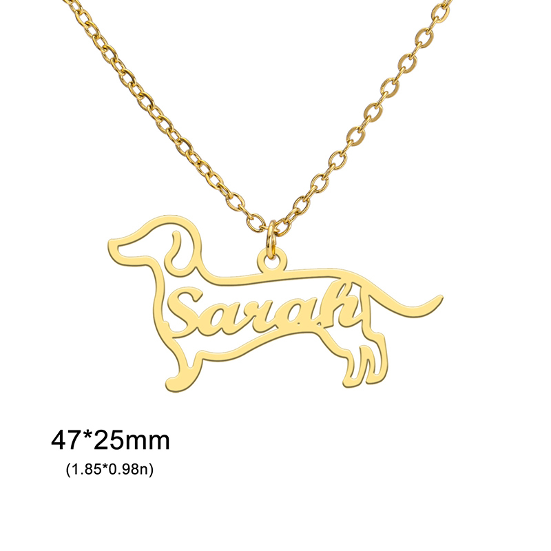 Dog Silhouette - Personalized Necklace-Thyye