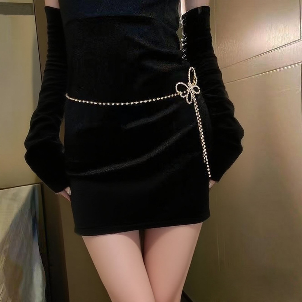 Crystal Bow Lariat Chain