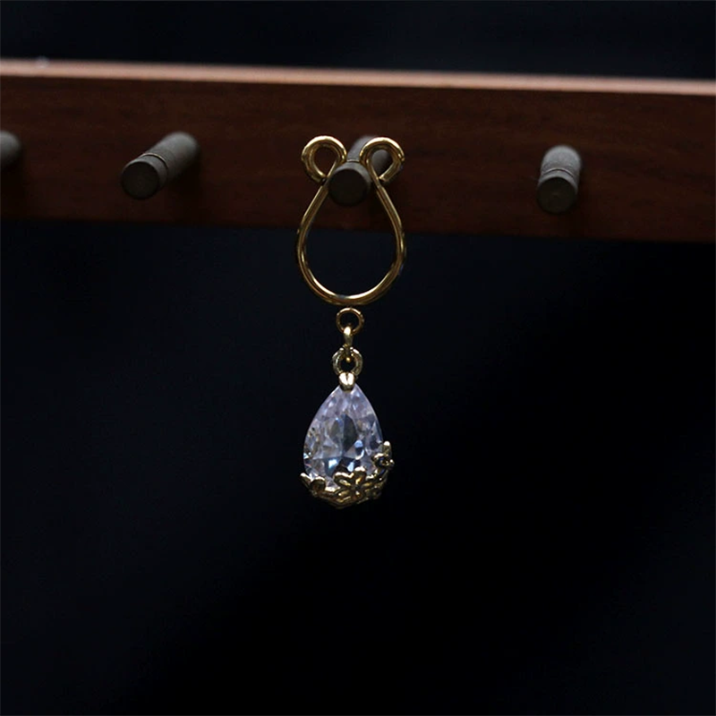 Holeless gold nipple ring U clip-Thyye