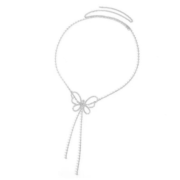 Crystal Bow Lariat Chain