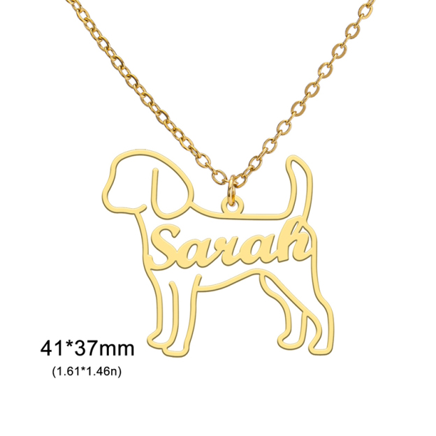 Dog Silhouette - Personalized Necklace-Thyye