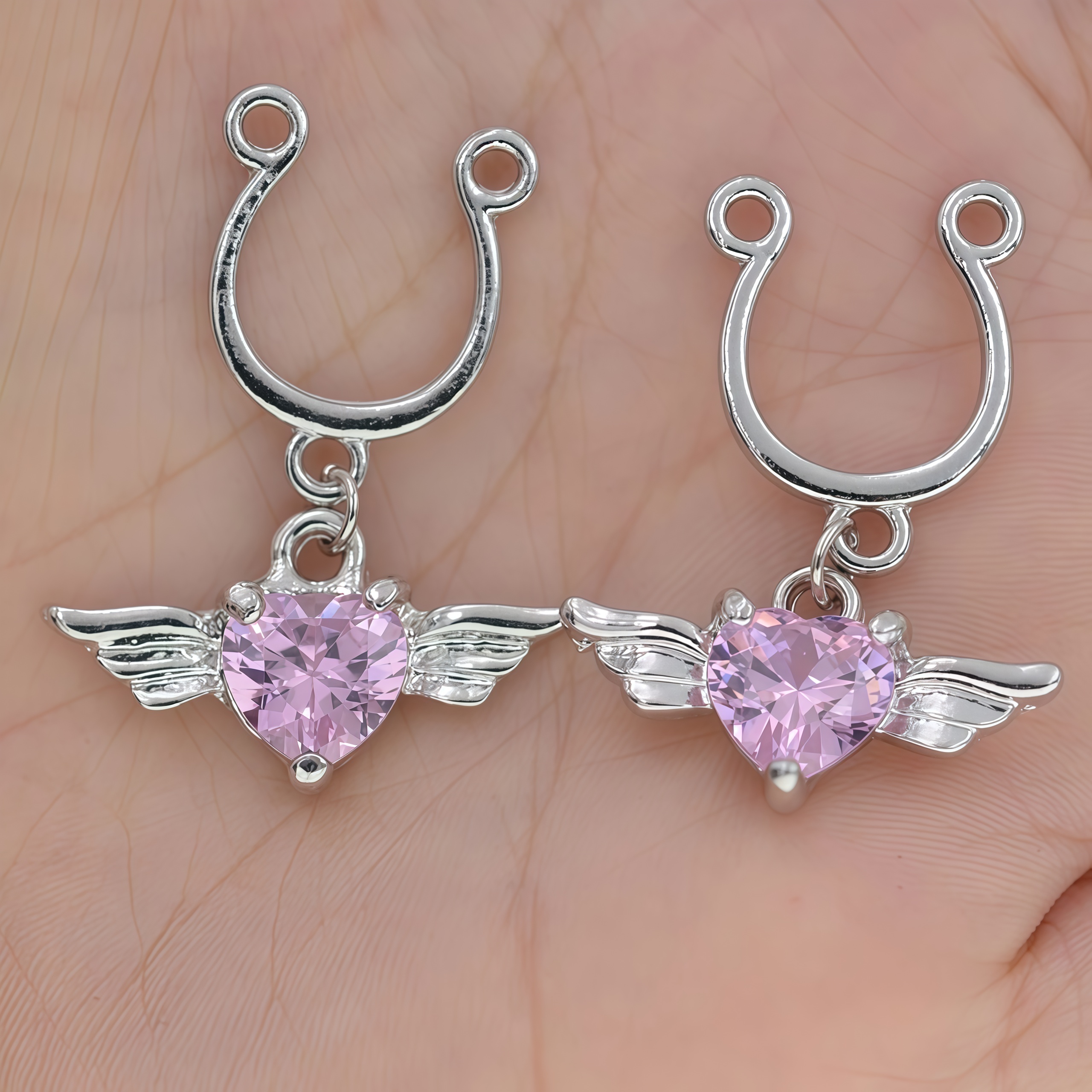 Heart-shaped wings nipple accessories nipple clamps-Thyye